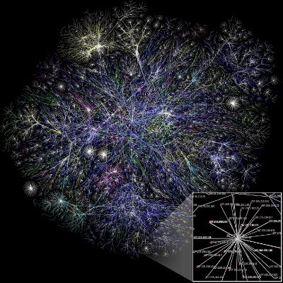 Carte partielle d'Internet, basée sur les données du 15 juin 2005 situées à opte.org